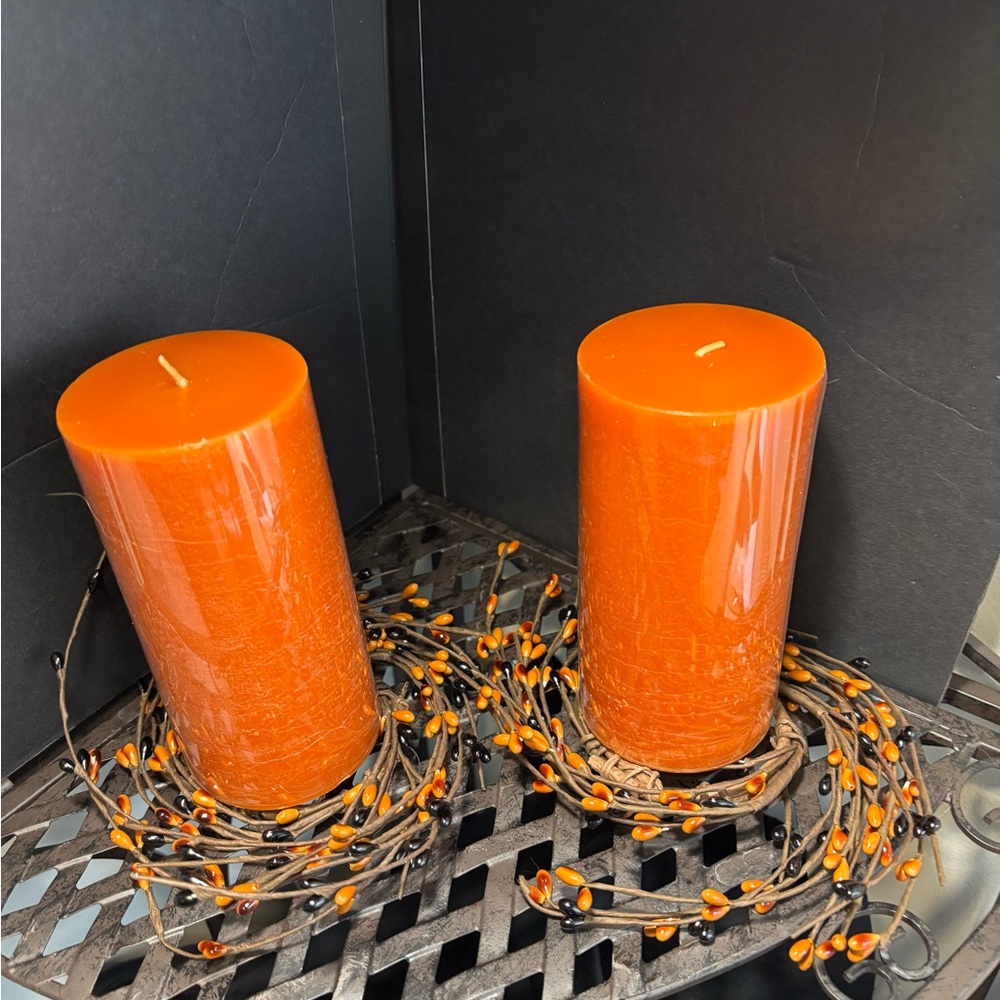 4 Candle Rings Orange/Black Berry - Picture 3 of 9